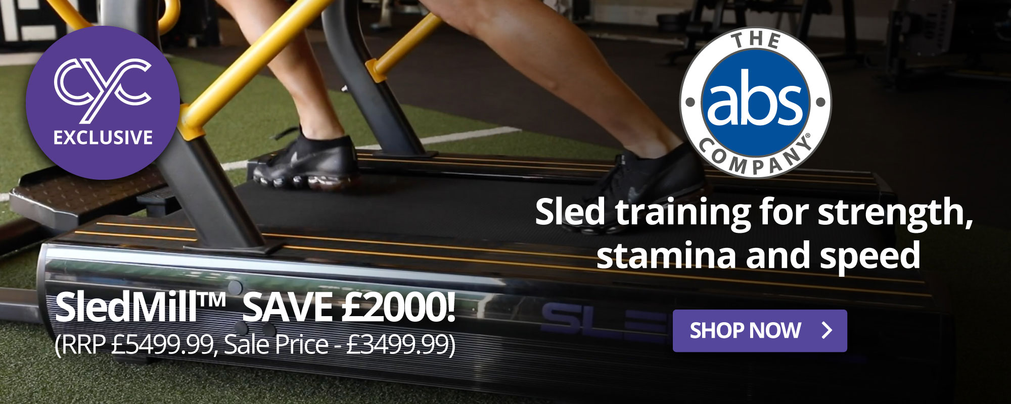 The Abs Company - Sled training for strength stamina and speed. SledMill SAVE £2000 (RRP £5499.99, Sale Price £3499.99 - Shop Now