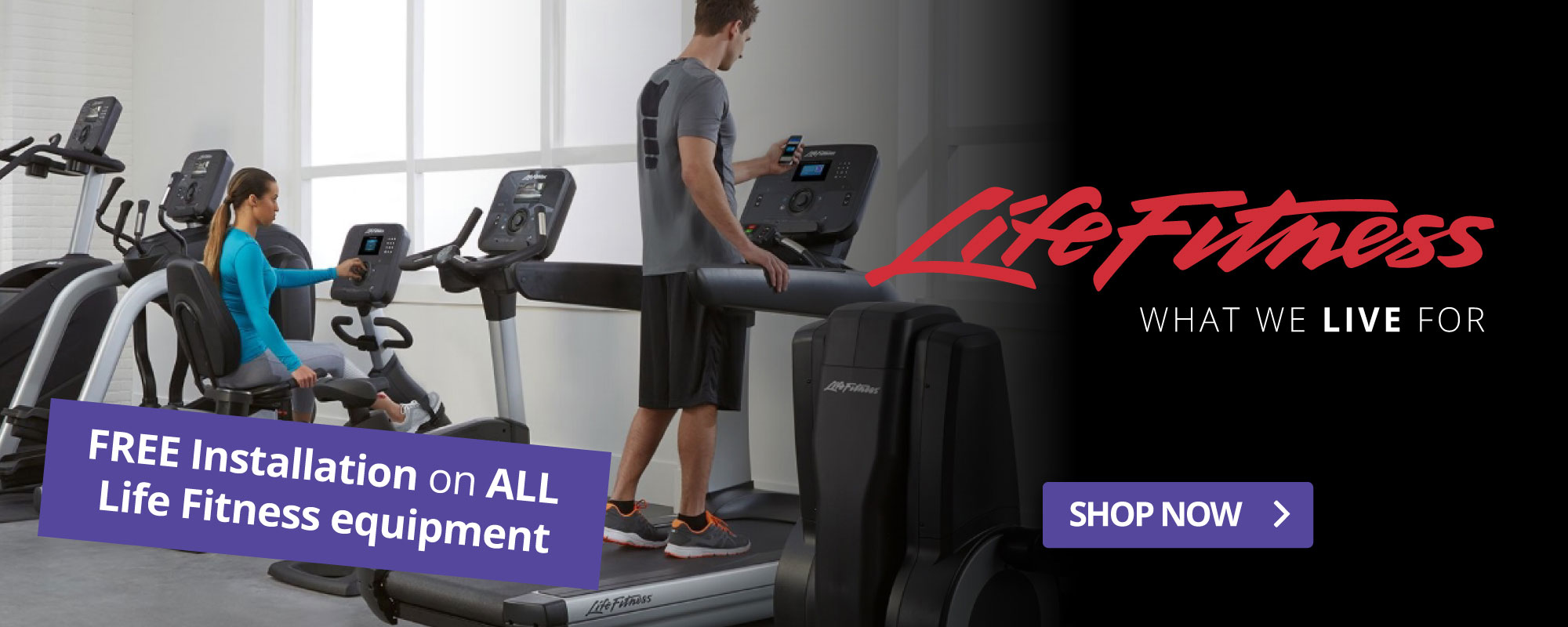 FREE Installation on ALL Life Fitness equipment - Shop Now