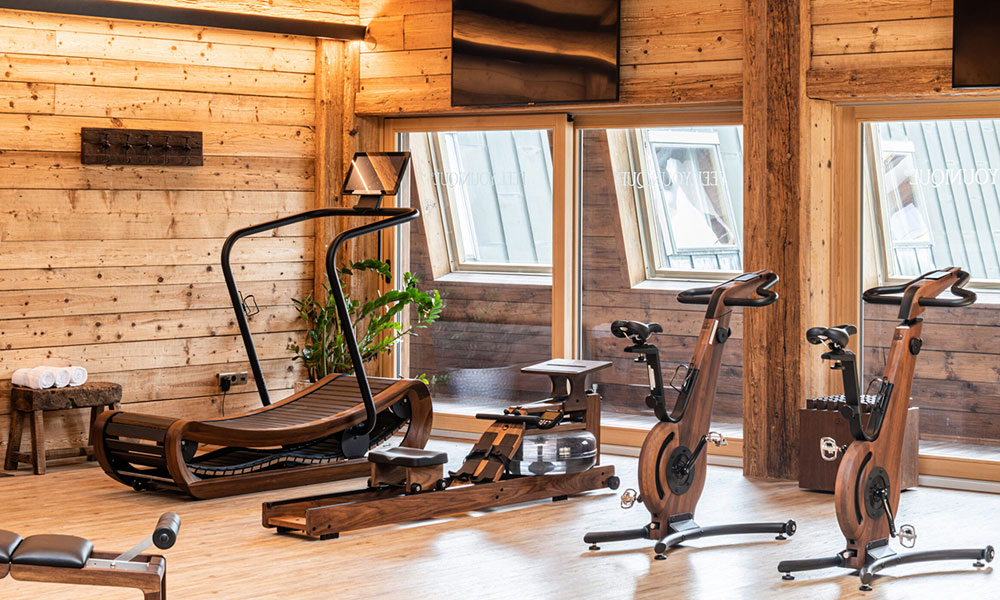 Cardio machines in garden gym