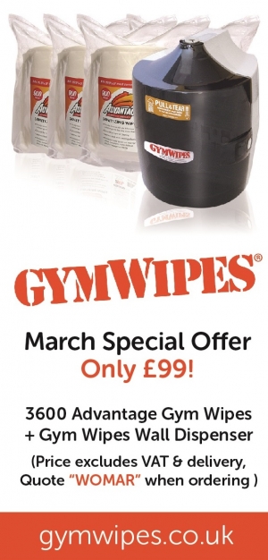 Gym Wipes March Special Offer, 3600 Wipes + Wall Dispenser - £99 + VAT