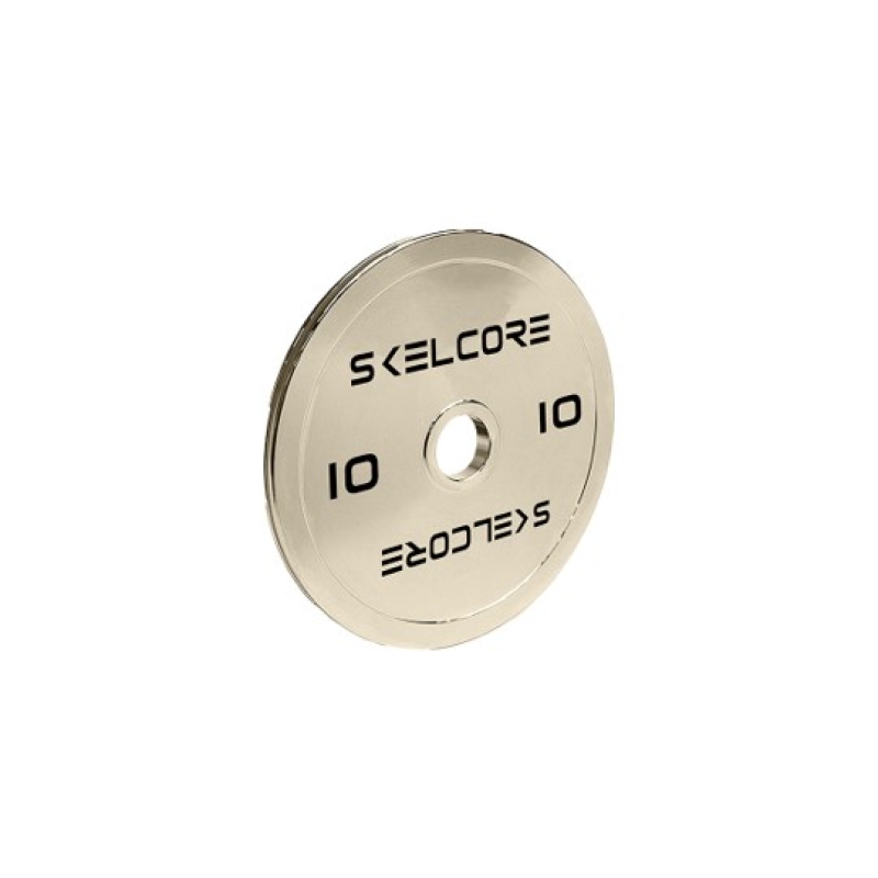 Skelcore Gold Chrome Steel Powerlifting Weight Plate - 10LB to 55LB