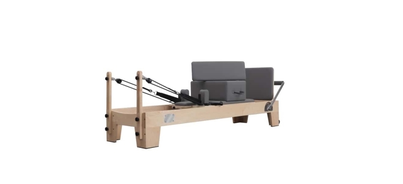 Commercial Pilates Reformer - Maple (Grey Upholstery)