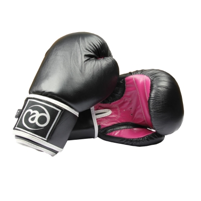 Leather Spar Gloves Black/Pink - 8oz