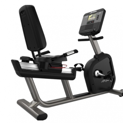 Life Fitness Club Series + Recumbent Lifecycle Exercise Bike - DX Console (Titanium)