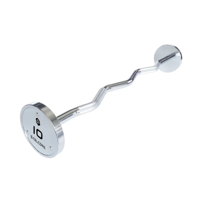 Skelcore Solid Fixed Chrome EZ Curl Bar (5kg - 100kg)