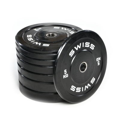 Swiss Barbell 100kg Bumper Plate Set - Black