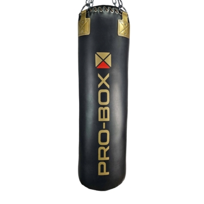 Pro-Box Champ Leather Hybrid 4ft Straight Black-Gold & Chain