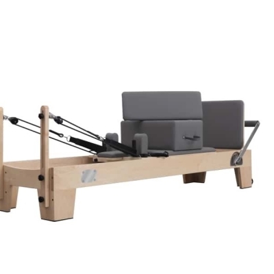Commercial Pilates Reformer - Maple (Grey Upholstery)