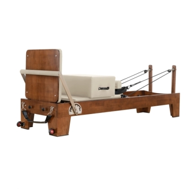 Commercial Pilates Reformer - Walnut (Cream Upholstery)