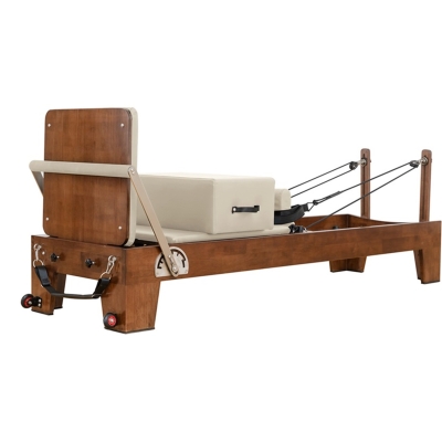 Commercial Pilates Reformer - Walnut (Cream Upholstery)