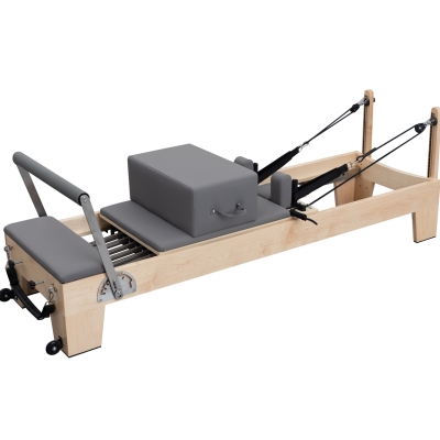 Commercial Pilates Reformer - Maple (Grey Upholstery)