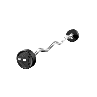 Forge Strength&reg; Curl Handle Rubber Barbell 10kg - 50kg