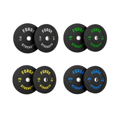 Forge Strength&reg; Rubber Bumper Plate 100kg Set