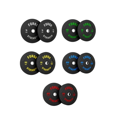 Forge Strength&reg; Rubber Bumper Plate 150kg Set