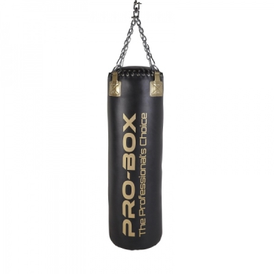 Pro-Box Champ Leather 4ft Hybrid Straight Black-Gold & Chain