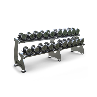  Dumbbell Storage Rack - Skelcore 2 Tier Chrome