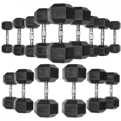 Swiss Barbell 2.5kg-30kg 12 Pair Hex Dumbbell Set 