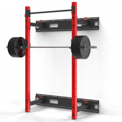 Swiss Barbell Folding Wall Rack Black/Red